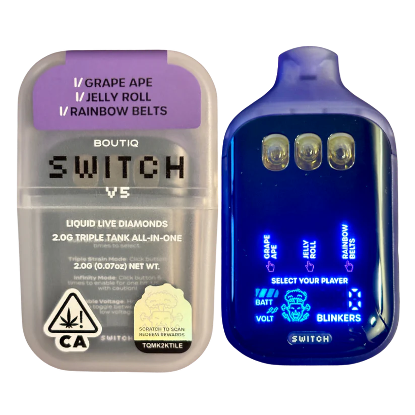 BOUTIQ SWITCH V5 (3 en 1) “GRAPE APE” x “JELLY ROLL” x “RAINBOW BELTS” (INDICA